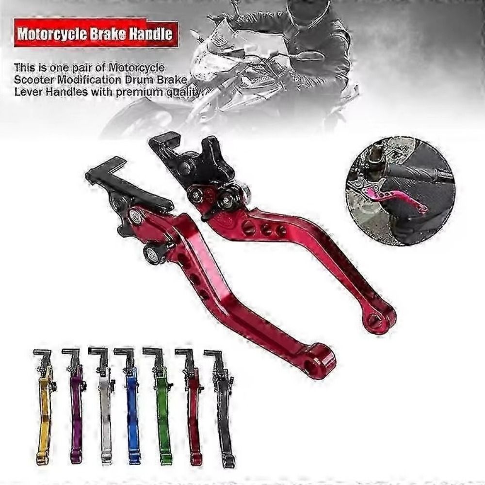 1Pair Easy To Use Double Disc Motorcycle Brake Handle 6-position Adjustable Aluminum Motorcycle Brake Levers Ergonomic Sturdy Motorcycle Handlebar Levers Bike Parts