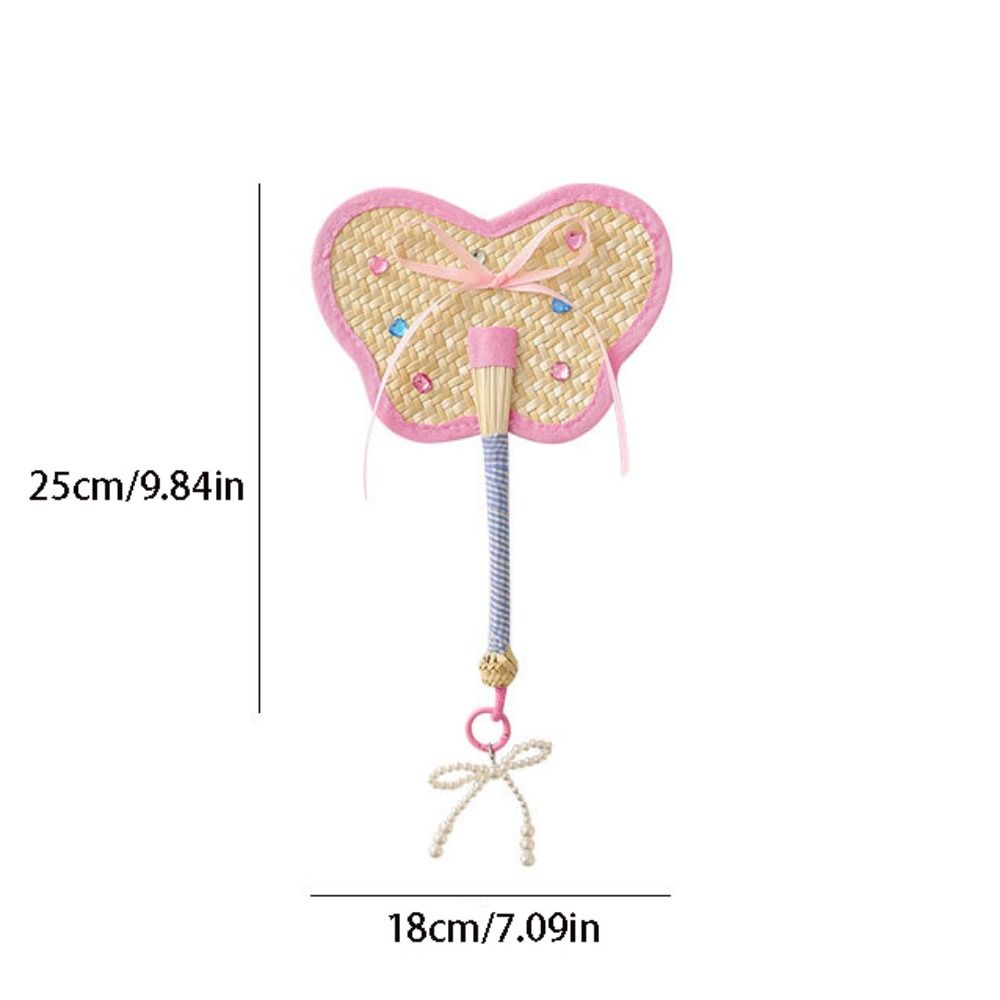 Bag Decoration Pendant Cute Pu Fan Handmade Colorful Bamboo Weaving Fan Vintage Portable Decorative Craft Fan Toy