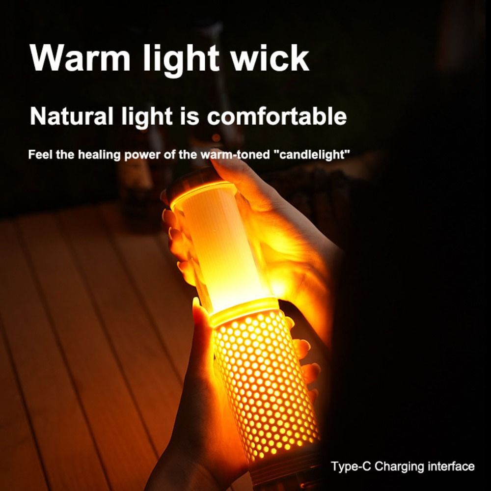 Warm and Cozy Natural Warm Light Outdoor Telescopic Camping Light Portable Handle Candlelight Portable Tent Light Convenient for Storage Nostalgia Auto Repair Lamp Camping