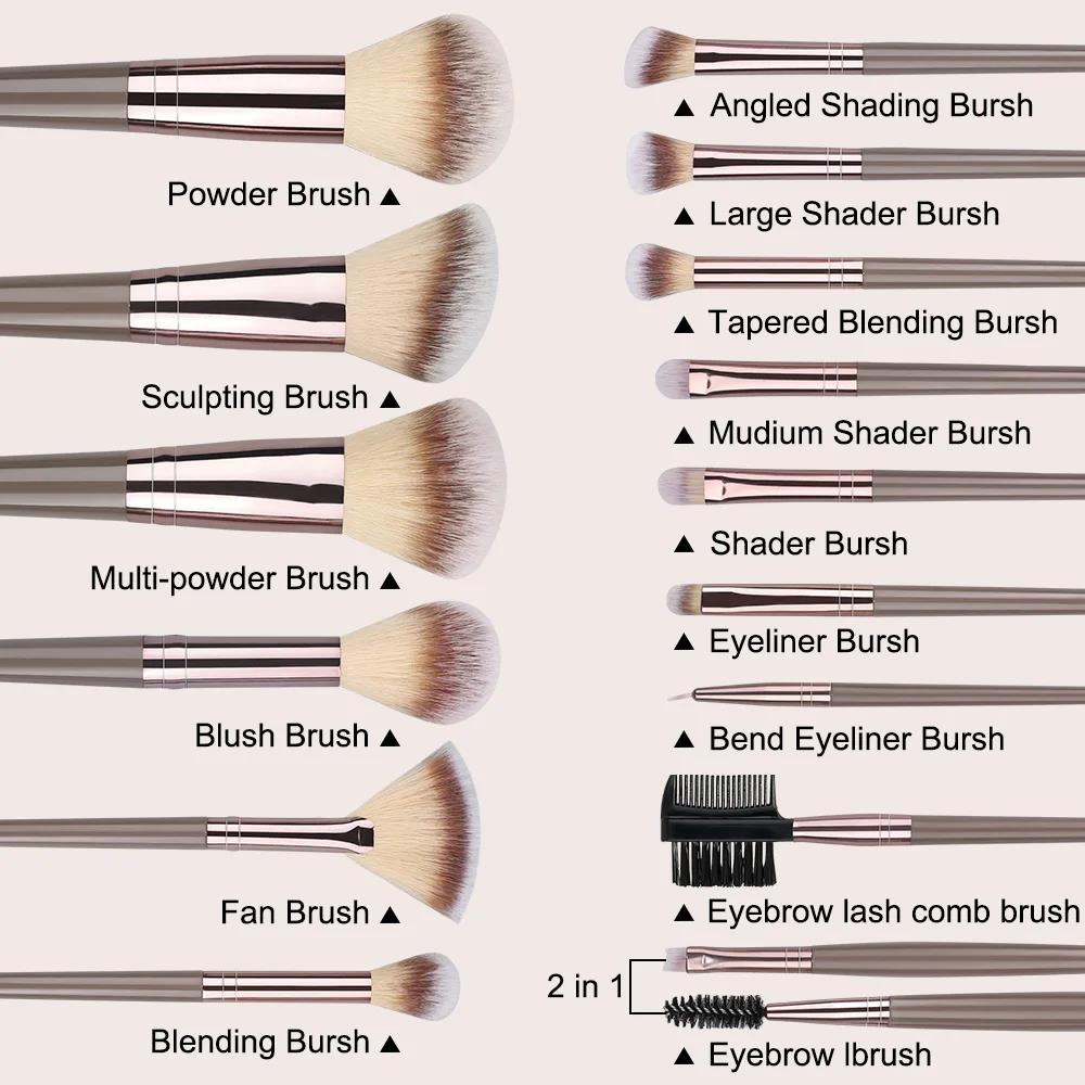 Wenefang Fashion 20Pcs Makeup Brushes Set Professional Super soft detail Blush highlighter Foundation Concealer Eyeshadow Brush Women Beauty Tool