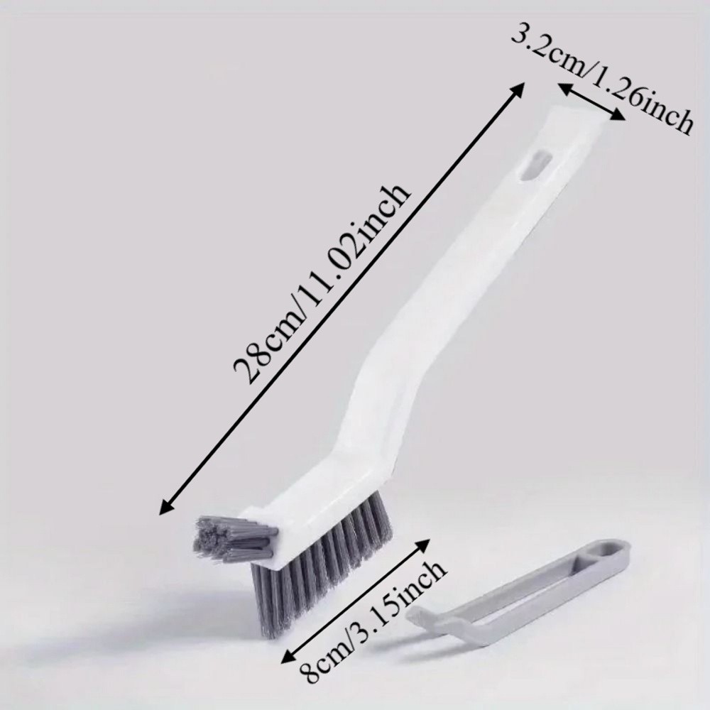 Household Tools 3 in1 Cleaning Brush V-Shaped Hard Bristled Crevice Brush Ergonomic with Clip Corner Brush Kitchen Cleaning