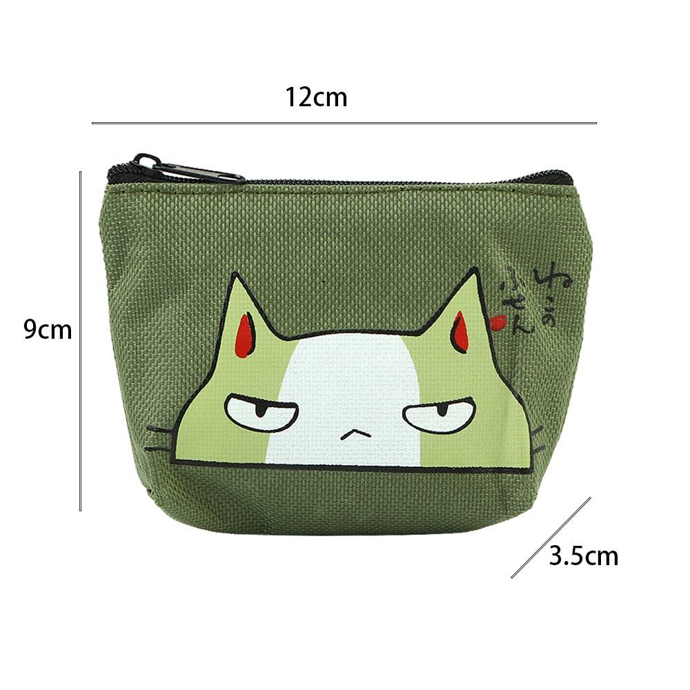 Sweet Cute Cat Print Multifunctional with Zipper Storage Bag Small Coin Purse Money Bag Card Holders Women Wallets