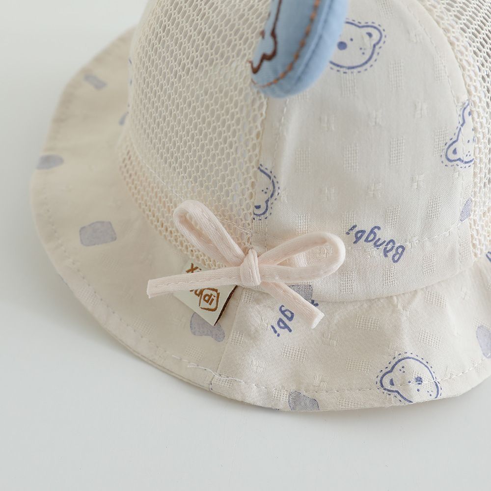 Thin Cartoon Baby Sun Hat Mesh Foldable Children Fisherman Hat Lightweight Bear Ear Sun Protection Hat Summer