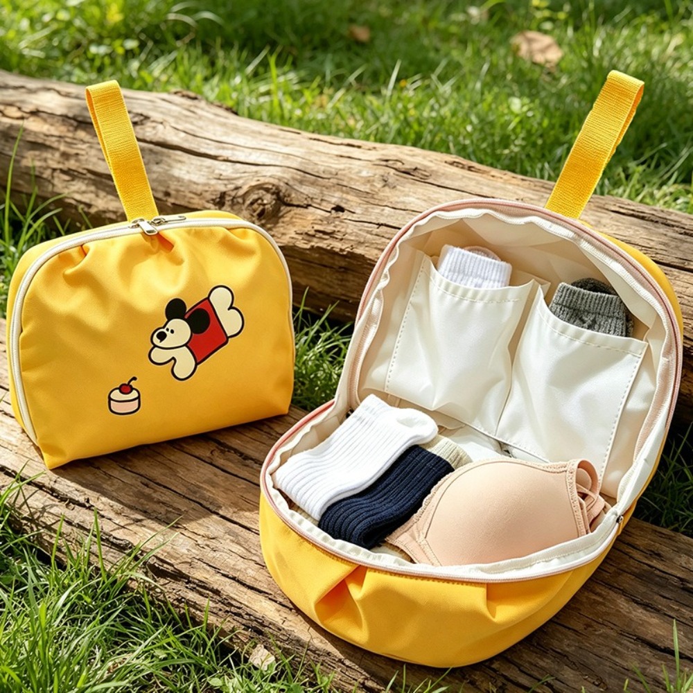 Travel Storage Bag Large Capacity Close-fitting Clothing Storage Bag Cartoon Handheld Underwear Packing Cube Multi-functional Folding Socks Sorting Bag Socks Storage