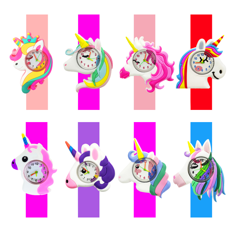 Wenefang Fashion 2024 New Cartoon Boys Girls Children Watches Baby Learn Time Toy Slap Bracelet Kids Watches Christmas Gift for Kid Aged 2-14
