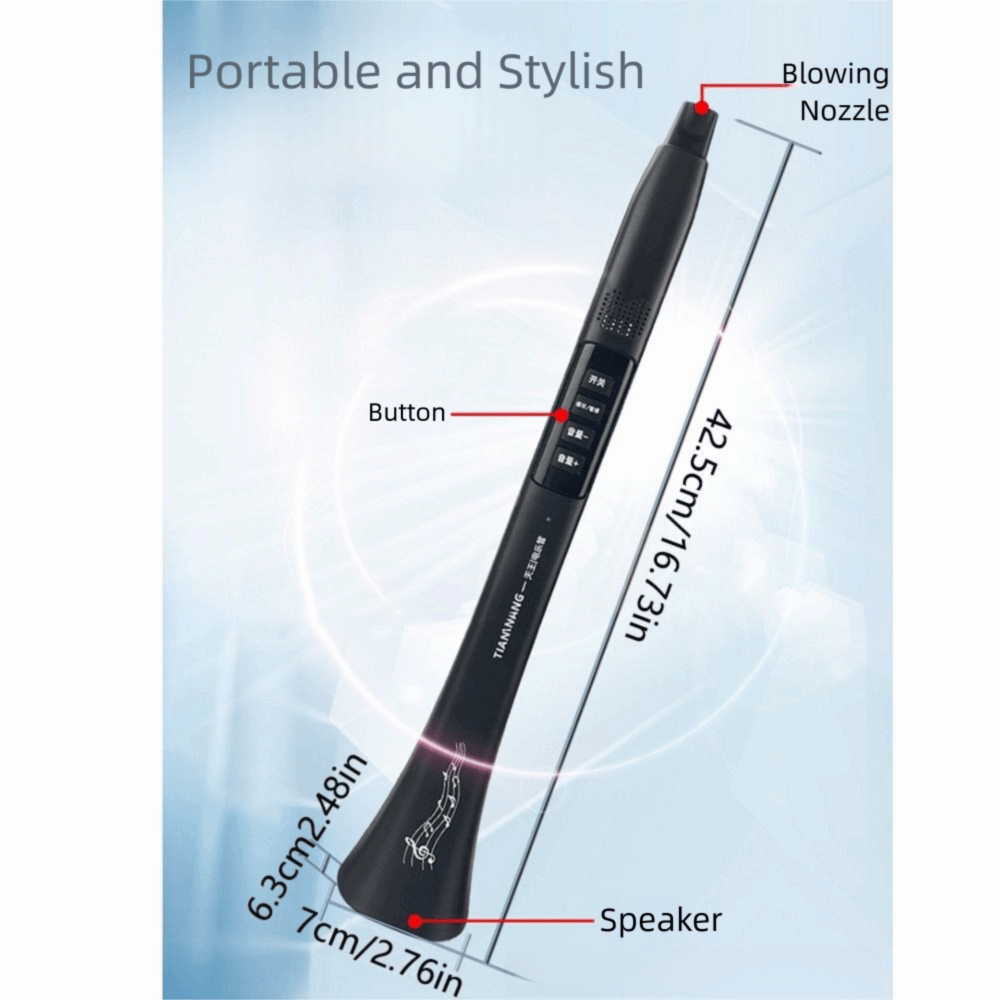 Creative Portable Electric Music Tube Bluetooth Connection Multiple Tone Electric Blowpipe High-power Speaker Musical Instrument Electric Flute Beginner