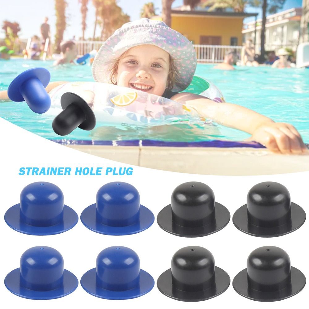 1/4Pcs New Plastic Strainer Hole Plug Black Blue Replacement Parts Water Stopper Filter Pump Pool Wall Drain Plug for Intex Inflatable Swimming Pool