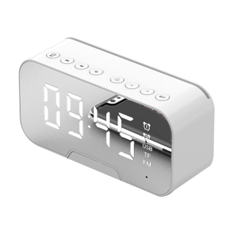 Portable LED Mirror Digital Wireless Bluetooth Speaker Alarm Clock Multifunction MP3 FM Radio Household Elegant Decorate