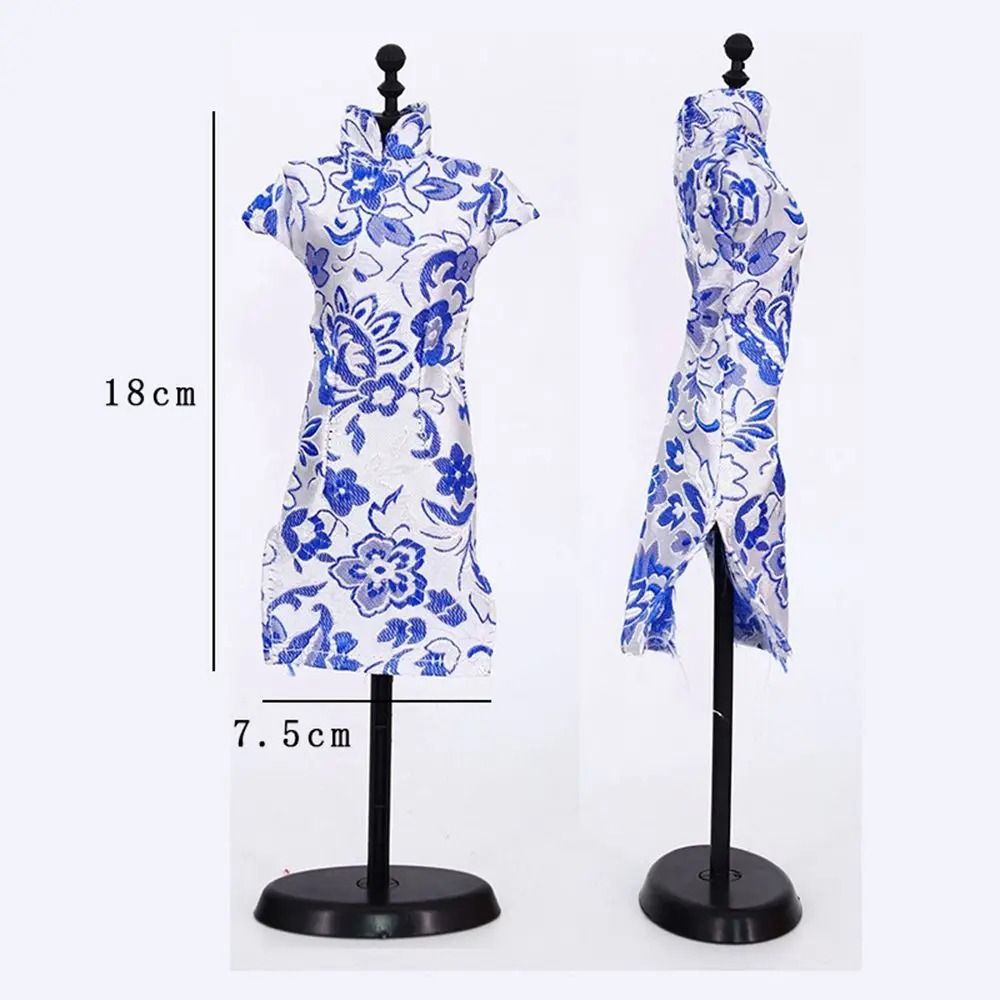 Fashion Chinese Style Doll Clothes Traditional Party Cloth Doll Cheongsam Dress Up Playing House Doll Skirt DIY Toy