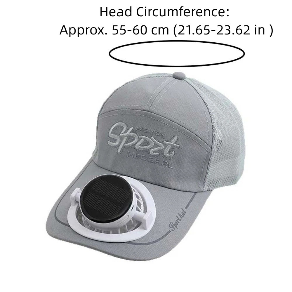 Sun Protection Cap Portable Solar Powered Fan Baseball Cap 300mA Adjustable Rechargeable Fan Hat Cloth Lightweight Cooling Fan Peaked Cap Summer