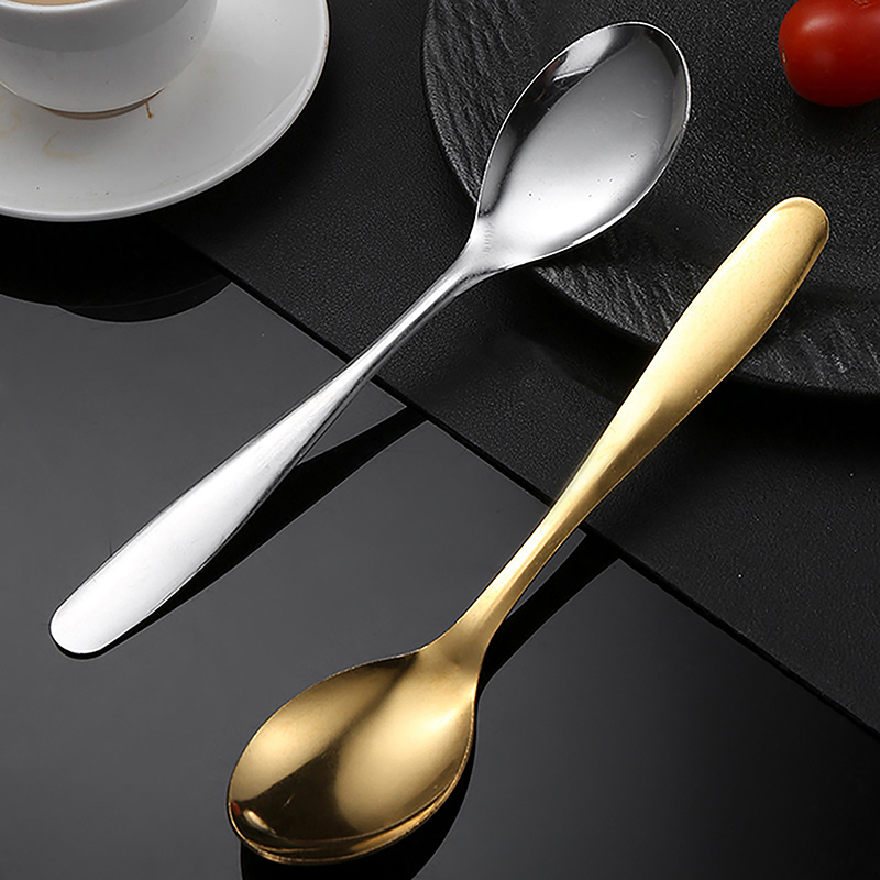 1Pc Coffee Stirring Spoon Cutlery Set Juice Gold Silver Tea Spoons Ice Cream Long Handle Scoop Tableware Kitchen Tools CF8