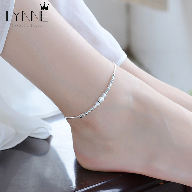 Yuanyan New Fashion 925 Sterling Silver Fine Round Hollow Ball Bell Shape Pendant Anklets Women Girl Jewelry Summer Foot Chain Bracelet