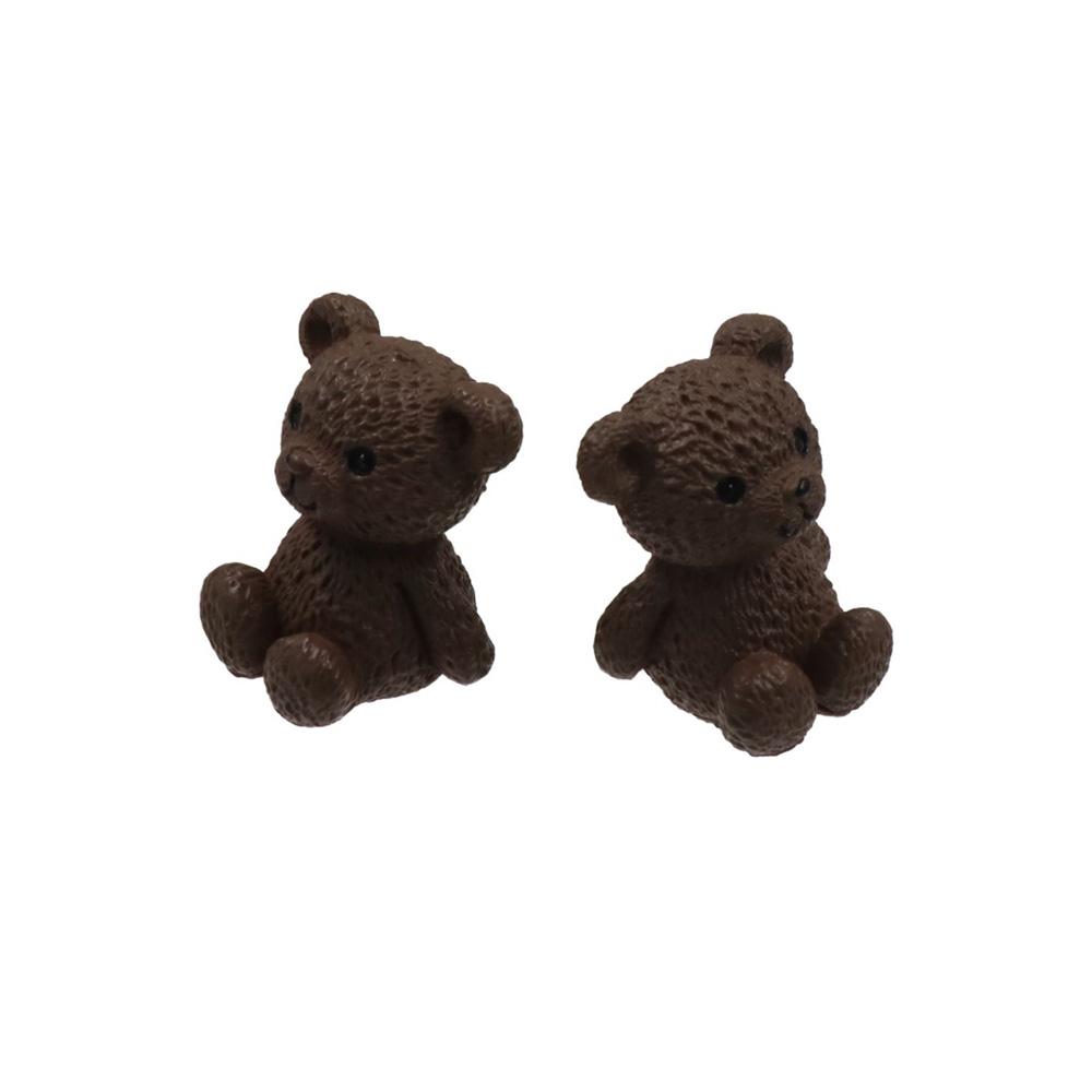 Creative Cute Miniature Bear Figurines Funny Plastic Cartoon Animal Statue Handmade Mini Bear Ornament Garden