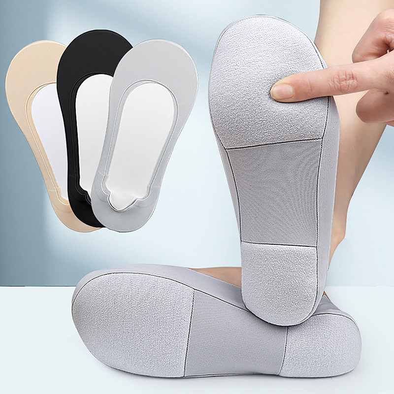 Wenefang Fashion 1Pair 3D Arch Massage Health Care Womens Summer Socks Ice Silk Socks Shallow Mouth Silica Gel Anti-off Invisible Sock Slippers