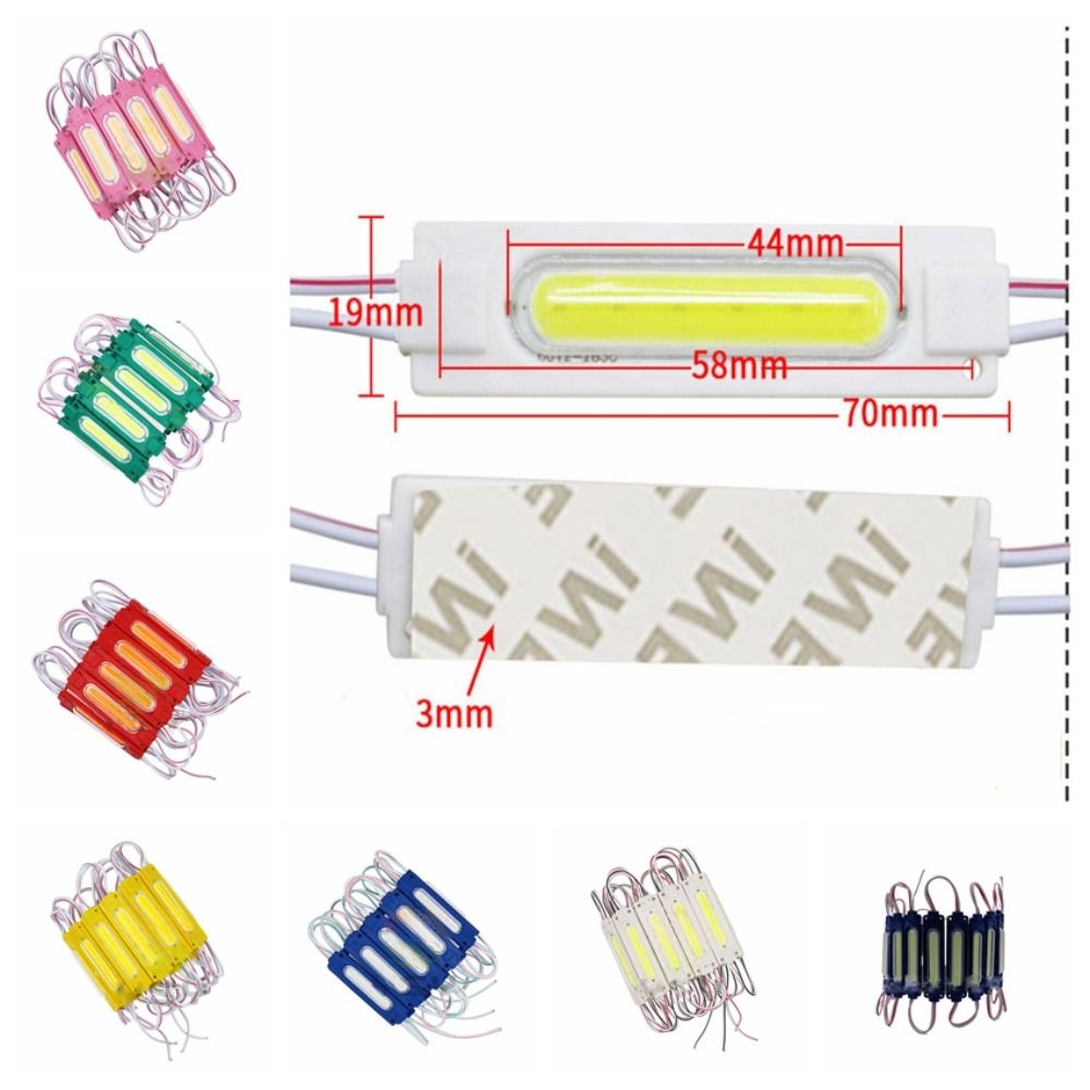 10pcs/lot Stop Light Waterproof COB LED Module 12V Super Bright LED Back Light White Red Green Blue Yellow Pink Backlight Modules Sign Channel