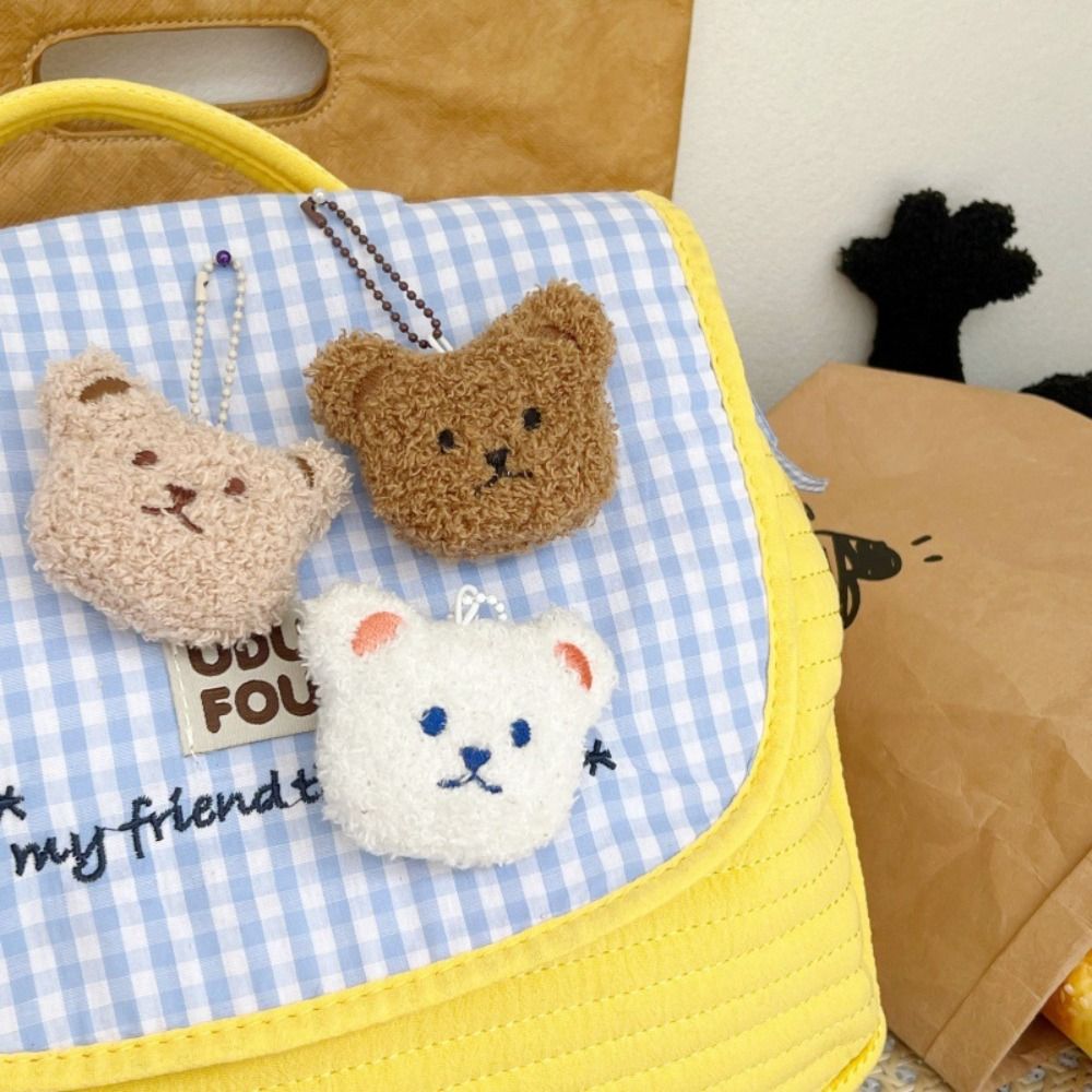 Creative Stuffed Plush Dolls Cute Bear Plush Pendant Anime Bag Pendant Cartoon Key Chain Soft Charms Plush Toy Backpack Decor