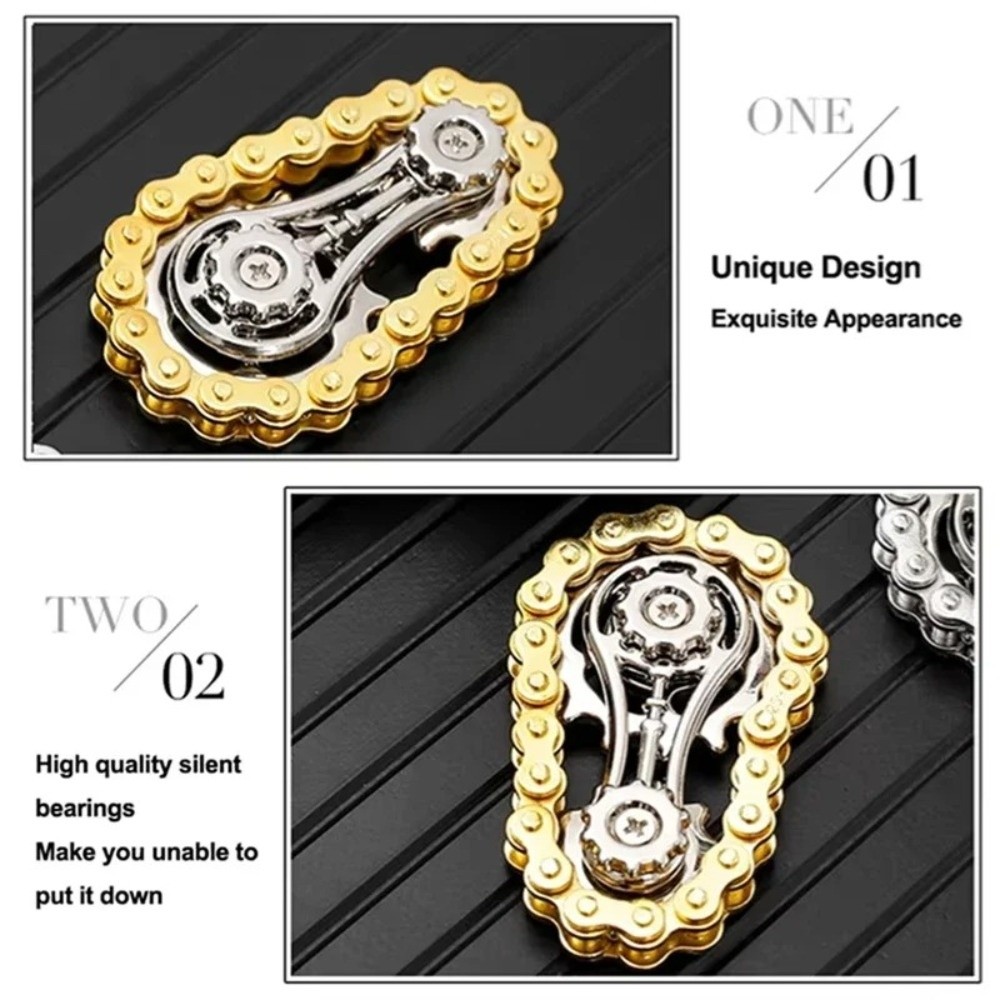 Gift Creative Flywheel Fidget Spinner Spinning Top DIY Bike Chains Spinner Novelty Durable Sprockets Fingertip Gyro Office Desk Toy