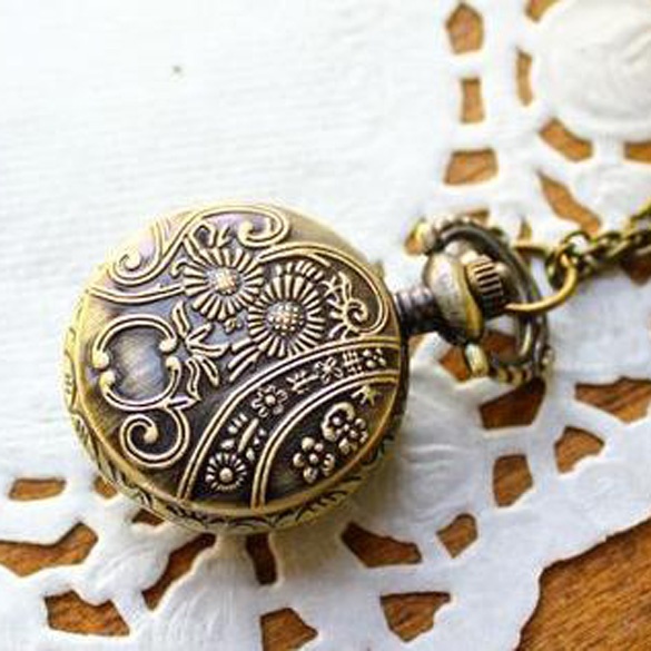 【New Trend】Women Men Pocket Watch Vintage Retro Small Size Owl Caving Pattern Long Necklace Clock SWD889