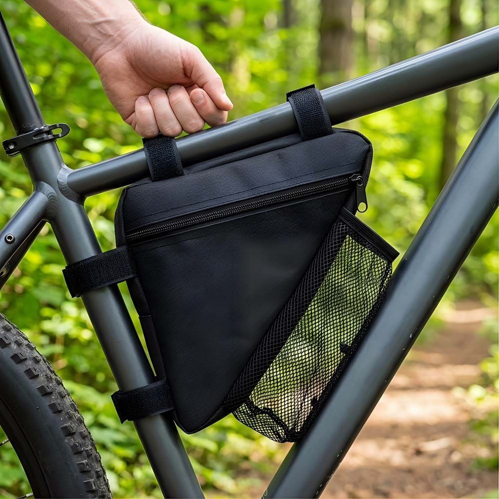 Riding Equipment Cloth Bicycle Triangle Bag Storage Ultra-light Bike Beam Hanging Bag Zipper Large Capacity Mountain Bike Bag Bike Accessories