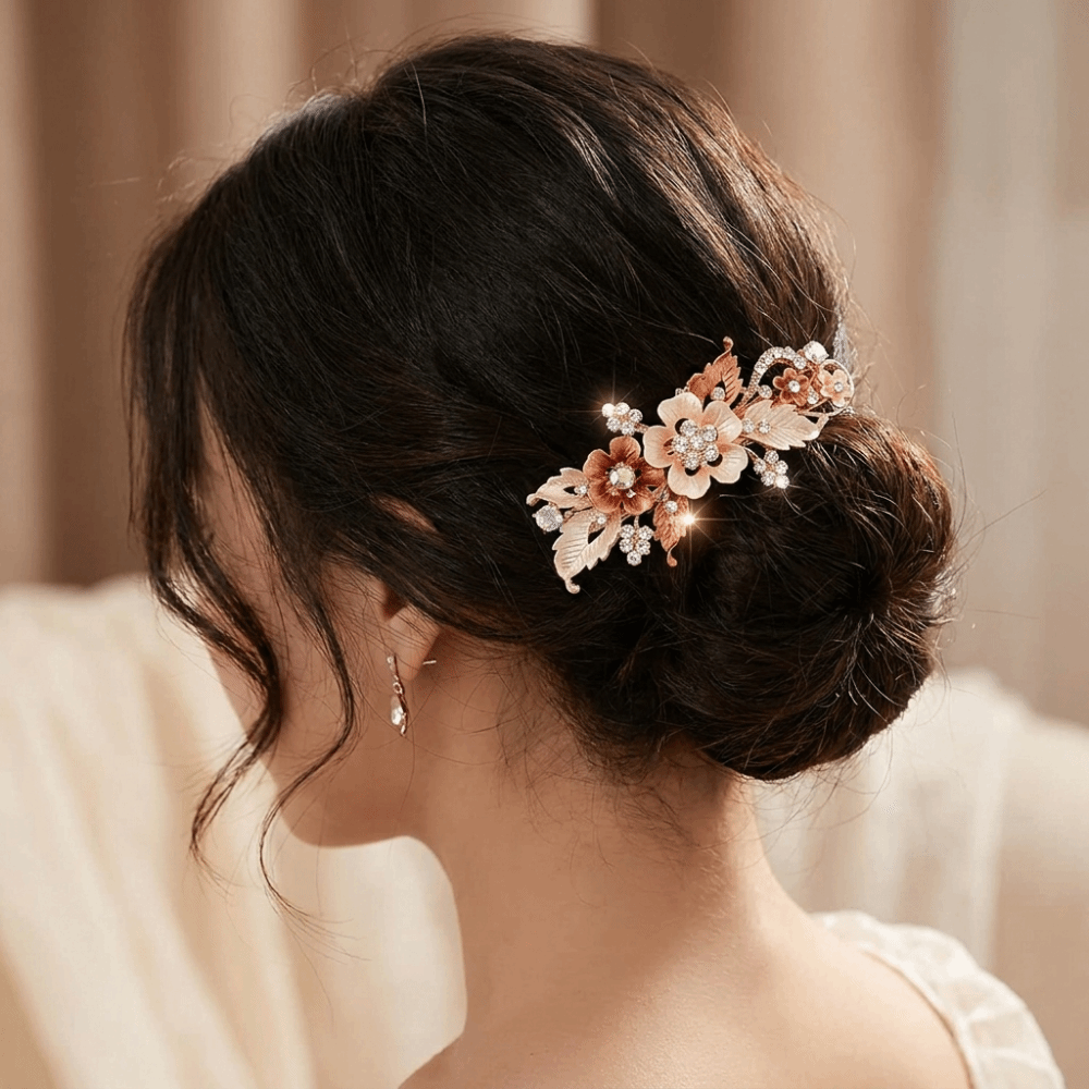 New Vintage Style Floral Spring Clip Oil Drip Design Floating Alloy Hair Clip Glamorous Elegant Women's Headwear Party