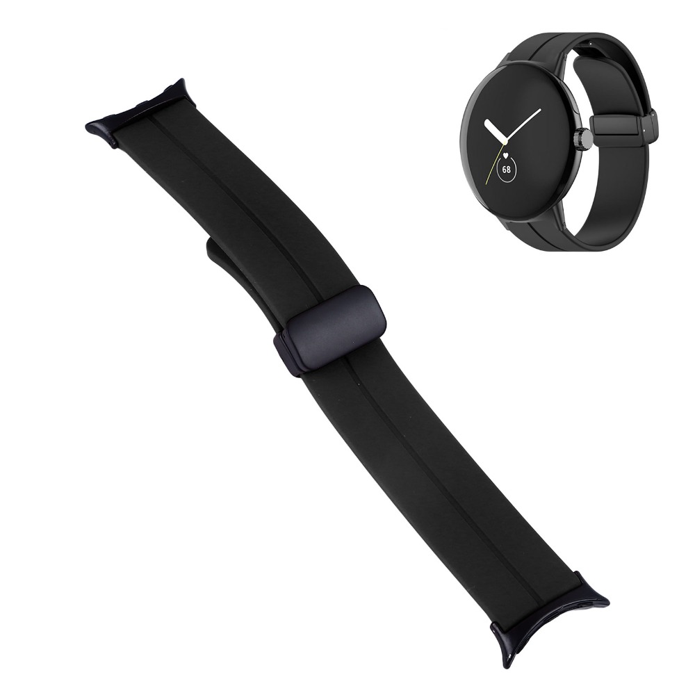 Durable Silicone Material Watch Bands Alloy Construction Magnetic Clasp Sport Strap Watchband Bracelet for For Google Pixel Watch 2 Sport Activities