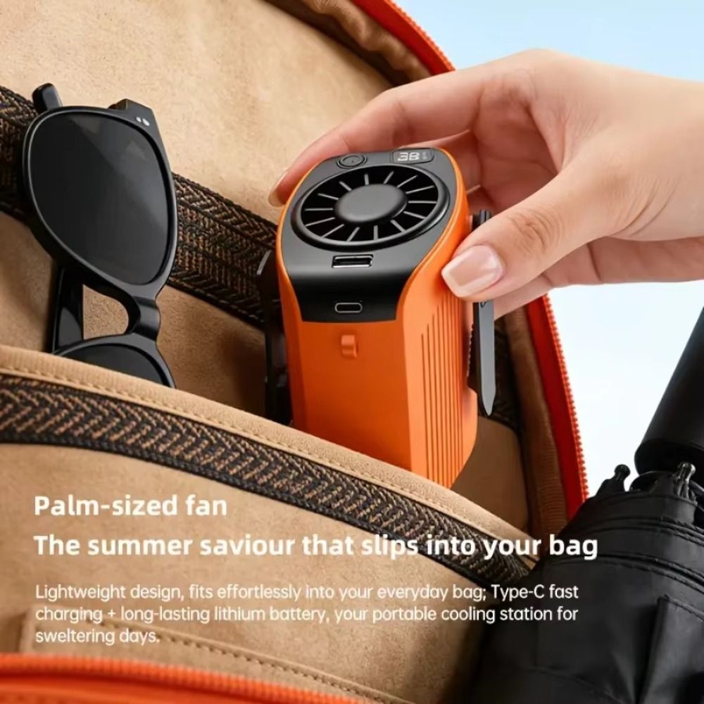 High Wind Power Rechargeable Neck Fan Charging Strong Wind Portable Fan 100 Speed Adjustable High Speed Personal Fan Sports
