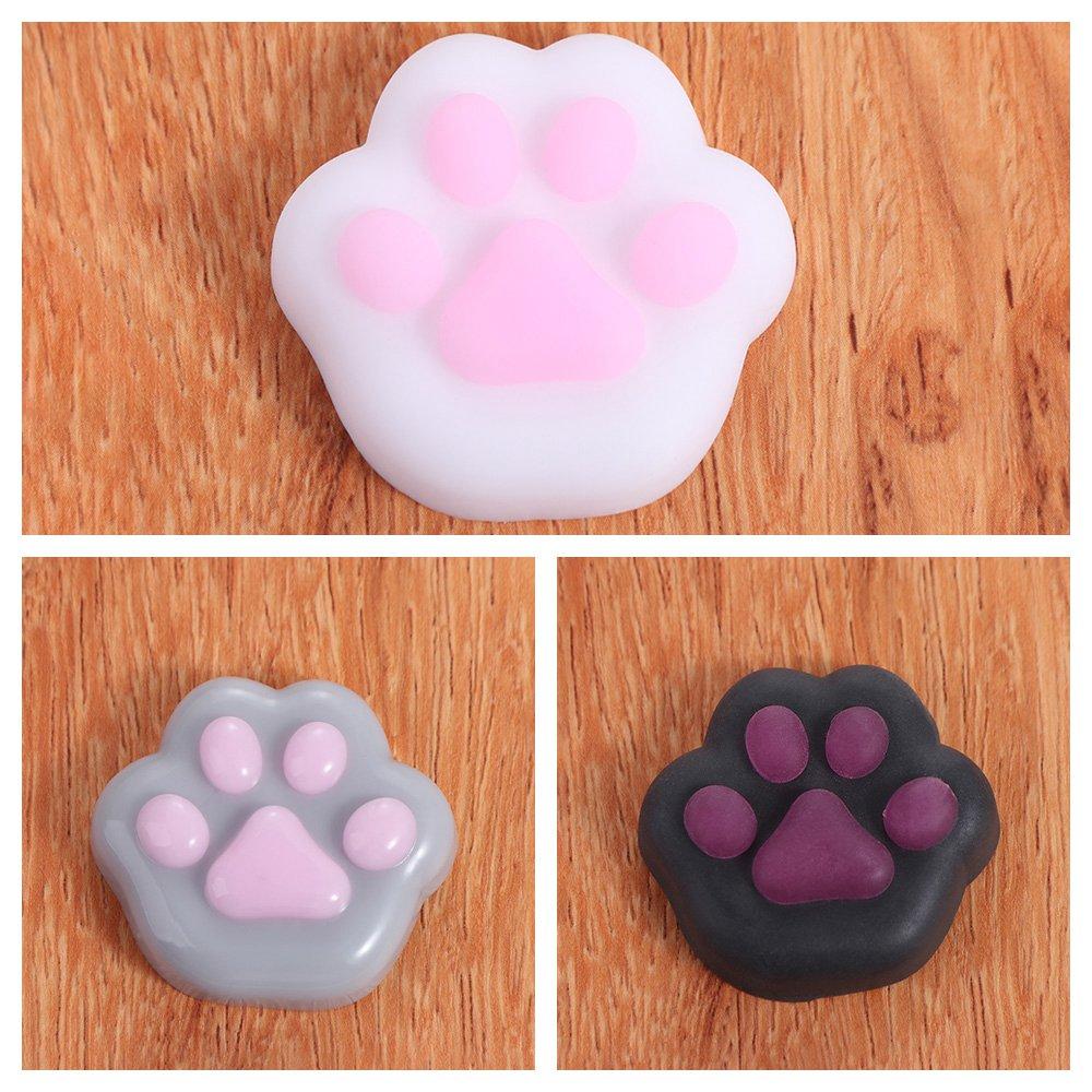 Cute Sensory Toy Mini Cat Paw Squeeze Toy TPR Silicone Cartoon Fidget Toy Fidget Toy 3D Pinch Decompression Toy Practical Jokes