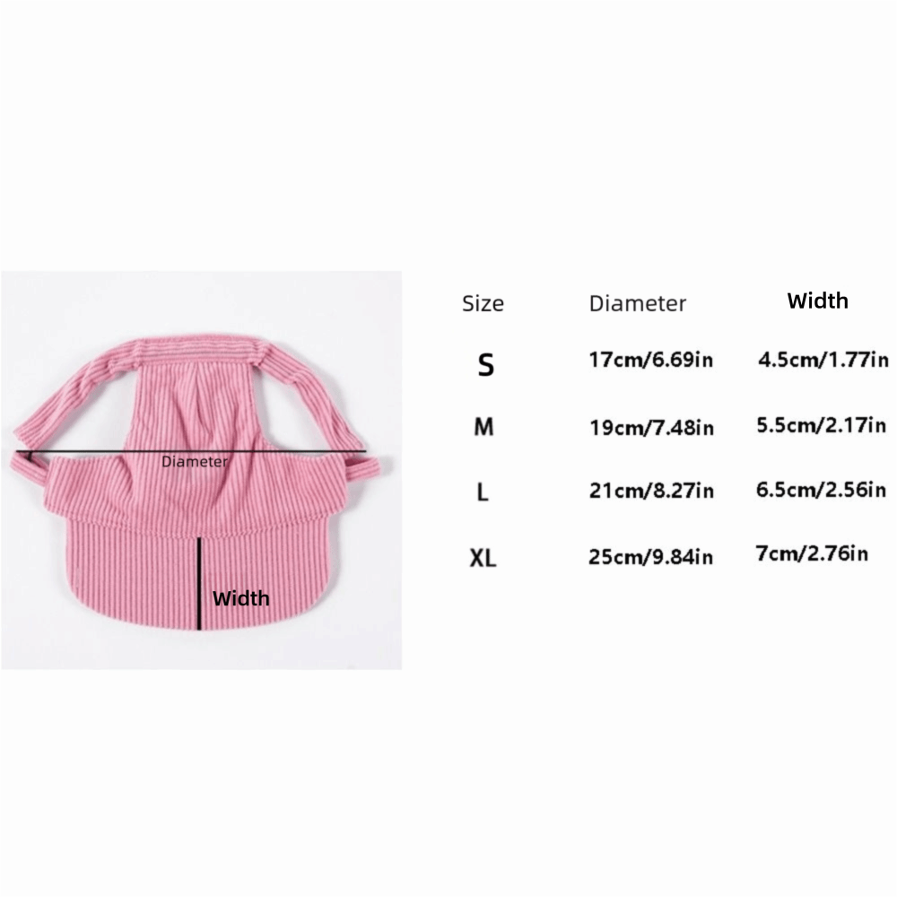 Decorative Corduroy Pet Sun Hats Breathable Adjustable Dog Baseball Cap Soft Comfortable Cat Headwear Outdoor Shade