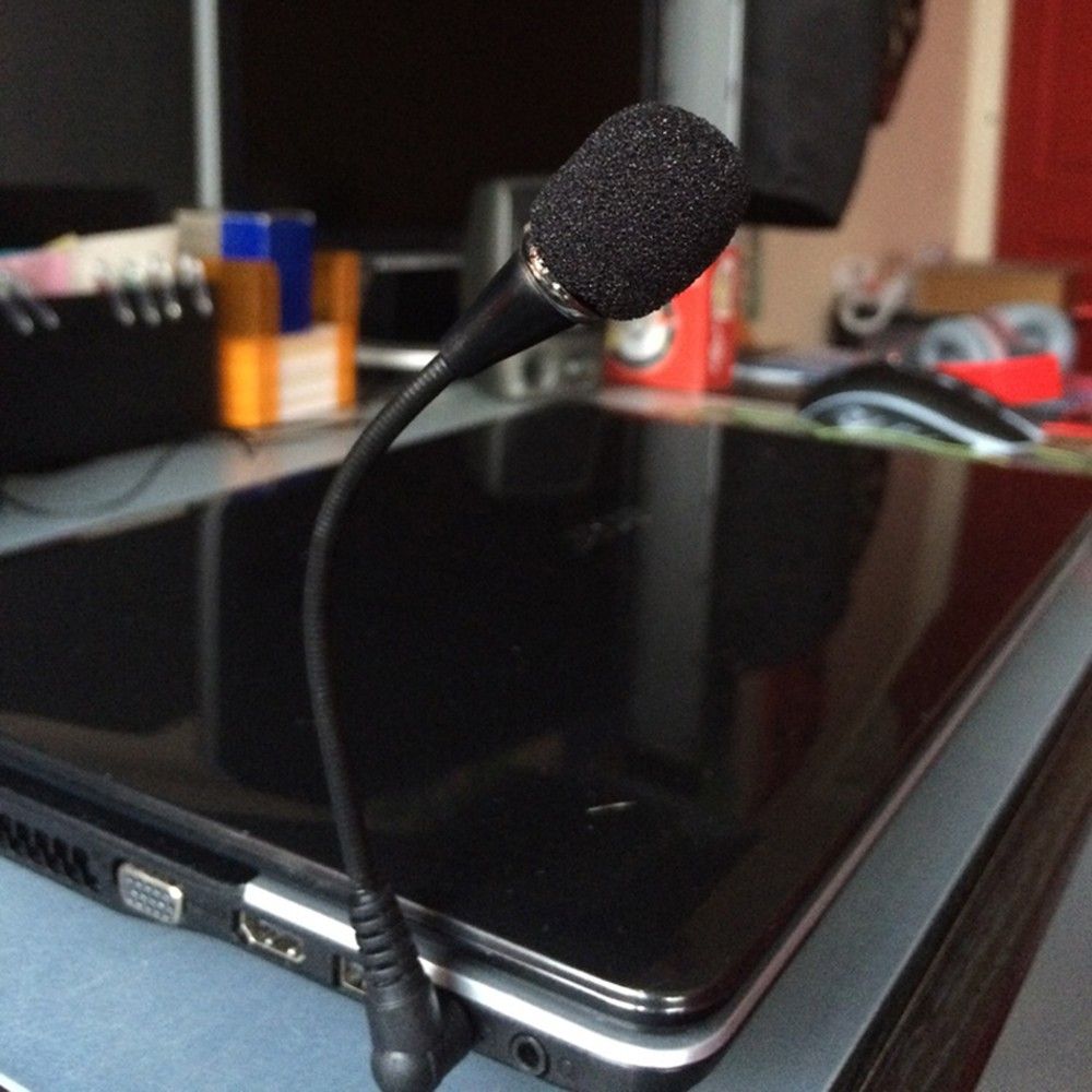 Flexible Hot Sale Notebook Small Desktop Computer 3.5mm High Quality Mobile Phone Mic Mini Microphone Black Plug