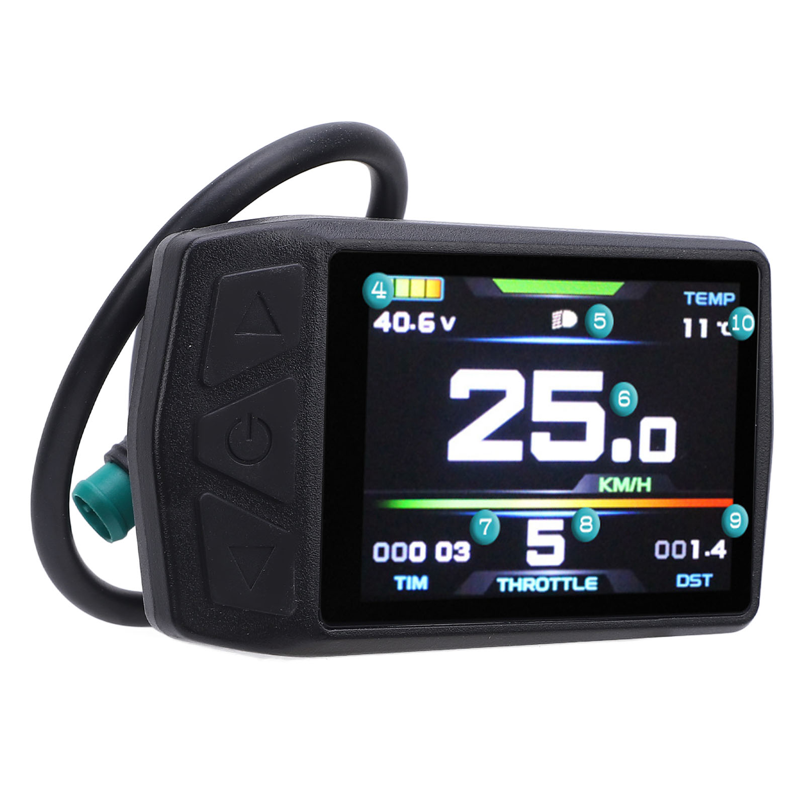 Electric Cycling Panel 24-48V Cycling Display Meter U-SB Charging Port for KT Controller