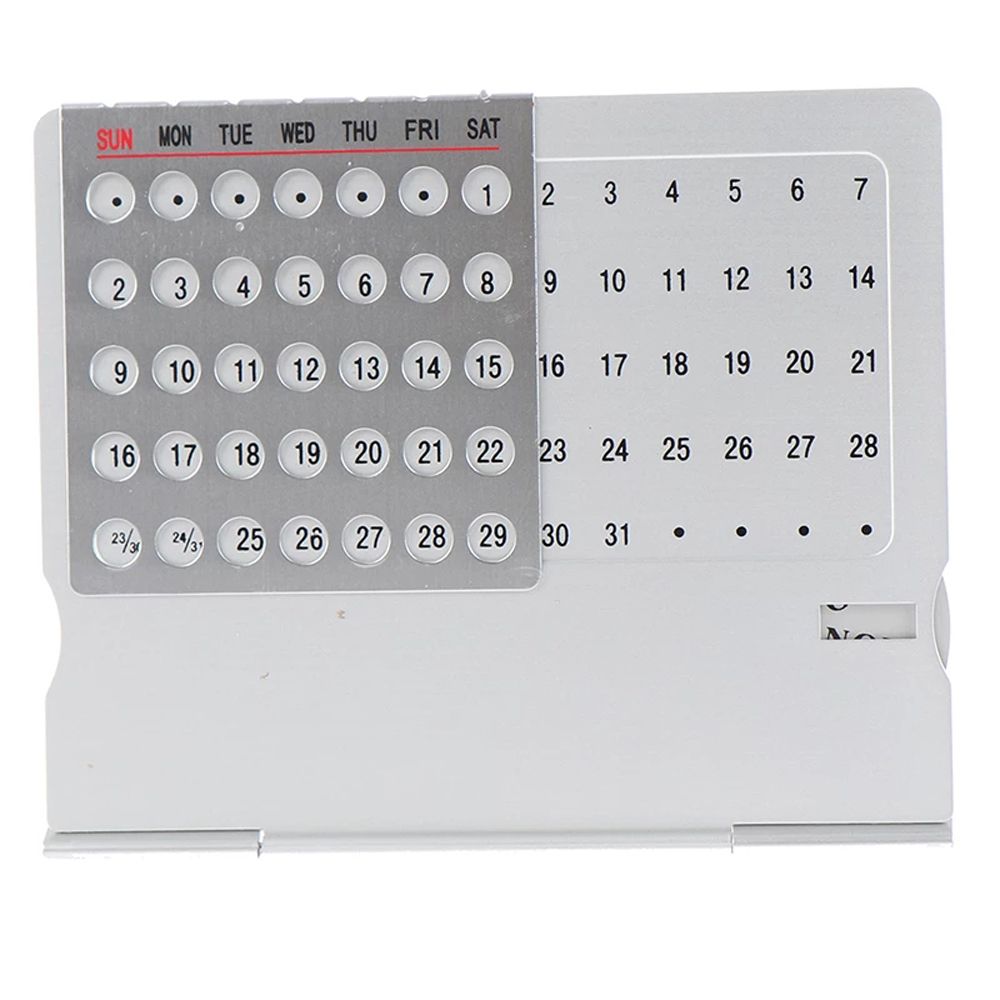 Durable For Home Aluminum Alloy Office Supplies Desk Decor 100 Years Calendar Metal Calendar Perpetual Calendar Calendar