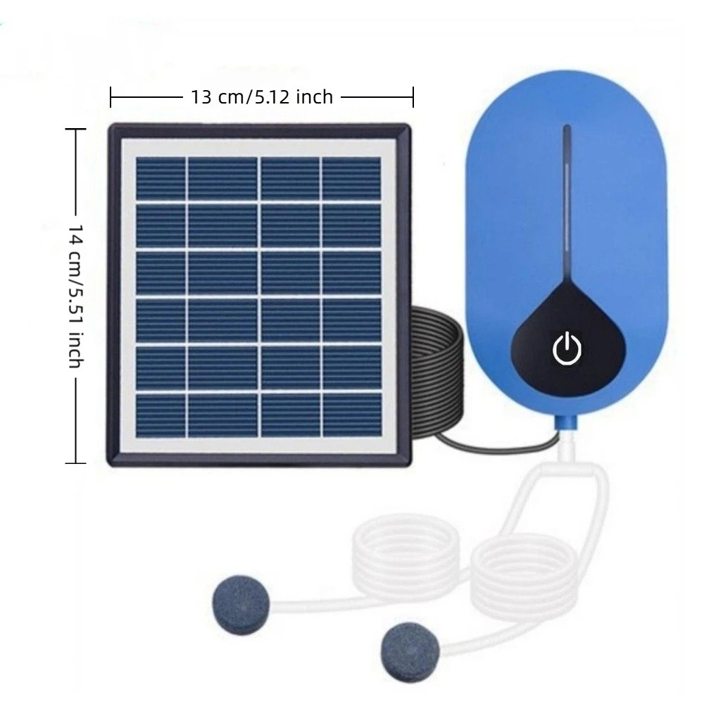 Bubble Aerator Portable Solar Powered Oxygen Pump Two Modes with Air Hose Bubble Fishing Oxygen Pump Energy Saving Fish Pump Outdoor Pool