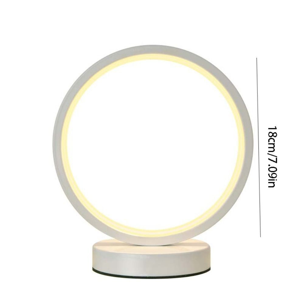Home Decor Simple LED Circular Ring Table Lamp Creative Plug Night Light Modern Bedside Lamp Living Room