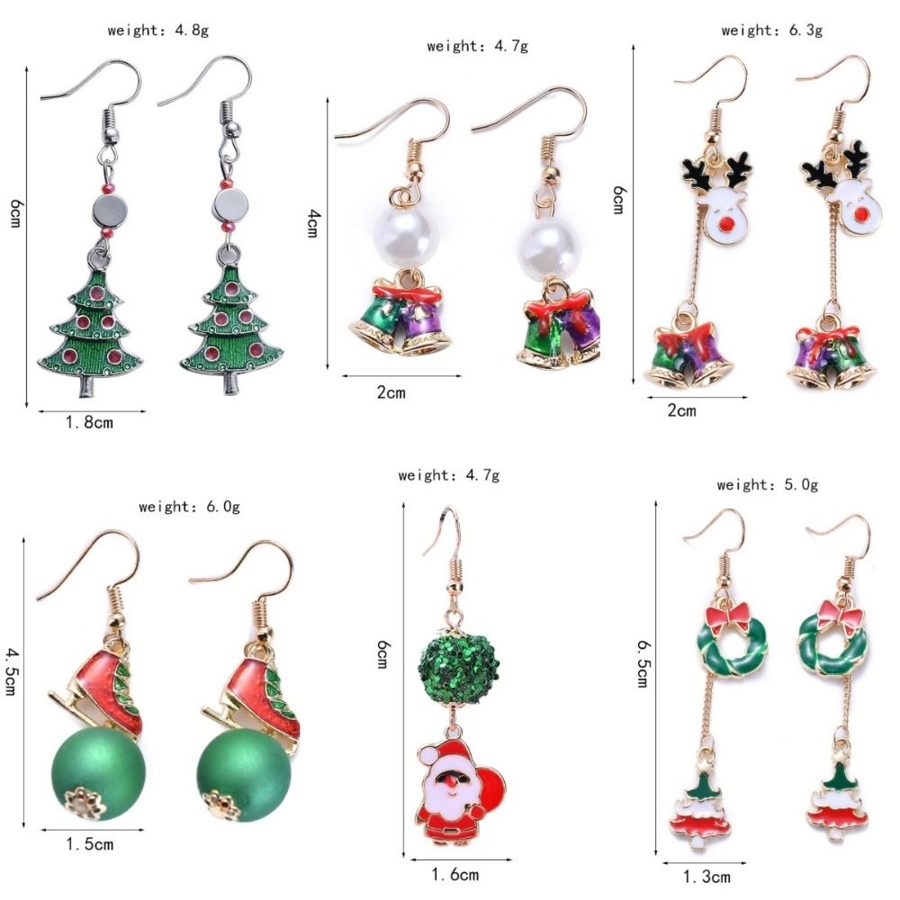 Cute Christmas Earrings Set Jewelry Xmas Dangle Earrings Trendy Bell Christmas Bell Pendant Christmas