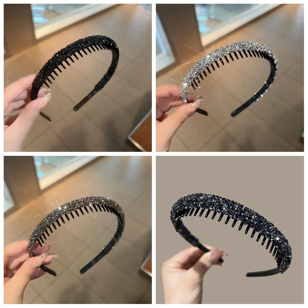 Retro Plastic Headband Make Up Face Wash Hairband with Toothed Hair Hoop Male