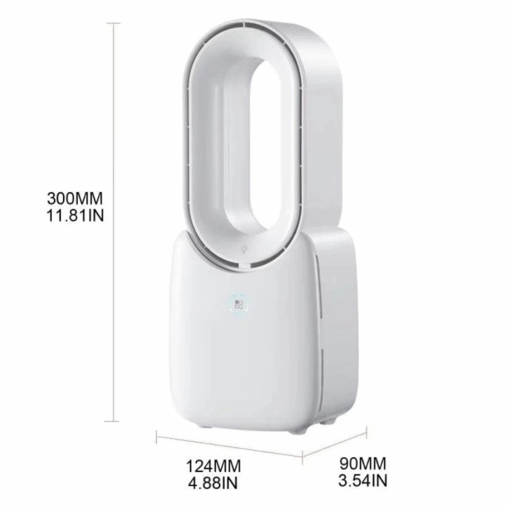 Colorful Light Portable Desk Fan 11.8 Inch Touch Control Bladeless Fan Quiet LED Light Table Fan Bedroom