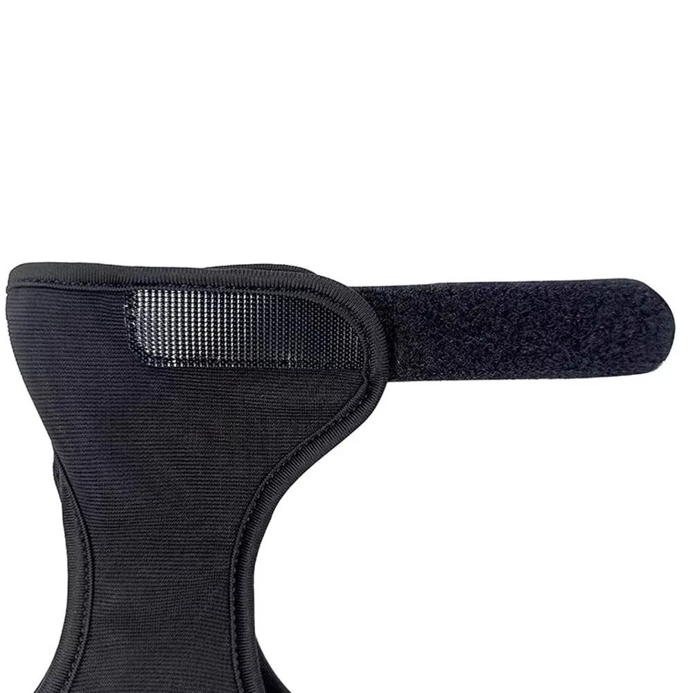 Durable Non-Slip Three-Finger Gloves Fingertip Breathable Recurve Bow Gloves Black Protective Gloves Beginners Use
