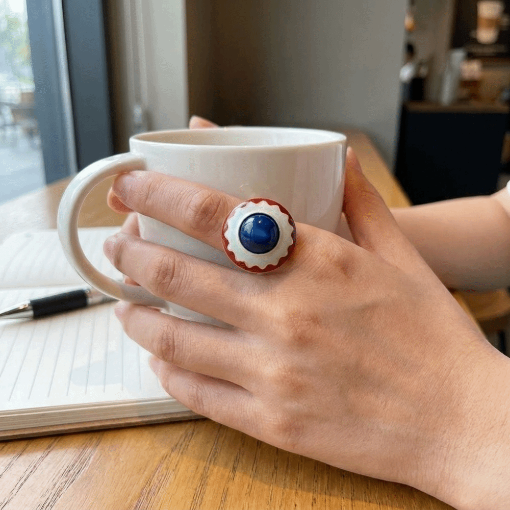 New Simple Alloy Flower Open Ring Crescent Shape Round Heart Elegant Drip Oil Ring Geometric Versatile Design Adjustable Ring Casual Wear