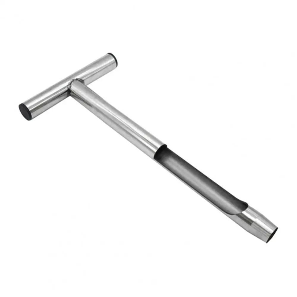 Professional Stainless Steel Soil Probe T-Handle Durable Soil Sample Probe Corrosion Resistant Pushing Tool Gardening