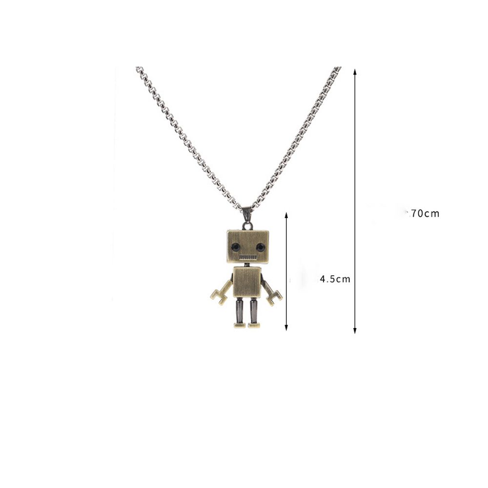 Trendy Creative Stainless Steel Unisex Hip Hop Punk Man Necklace Metal Pendant Choker Birthday Present Robot Necklace