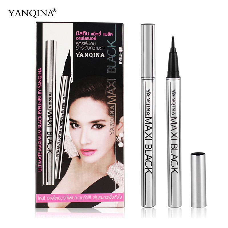 Wenefang Fashion Seal Stamp Liquid Eyeliner Pen Waterproof Fast Dry Black Eye Liner Pencil with Eyeliner Cosmetic Double-ended Eyeliner Makeup