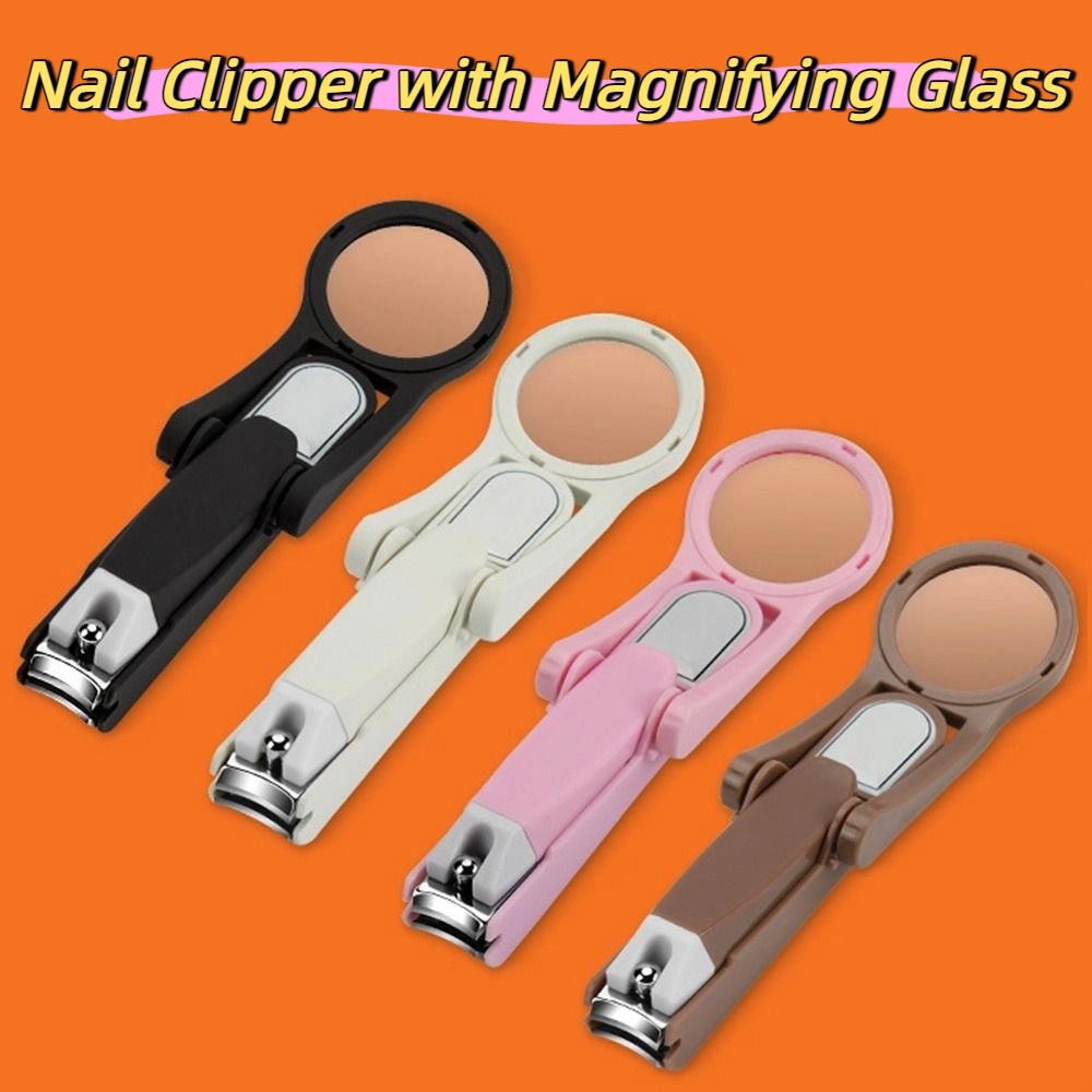 Beauty Manicure Tool Creative Nail Clipper with Magnifying Glass Stainless Steel Sharp and Durable Anti-splash Nail Clipper Large-caliber Compact Size Nail Cutting Pliers For Elderly