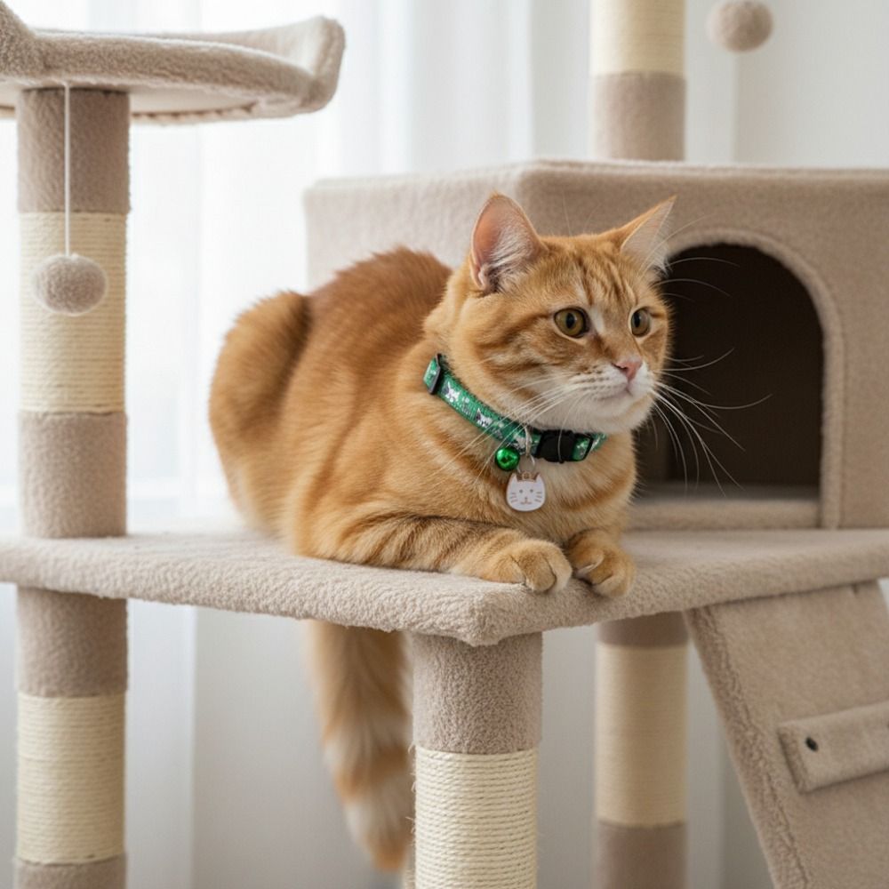 Cute Adjustable Pet Cat Collar Quick Release with Cat Face Pendant Bell Anti-lost Cat Necklace Safety Buckle Cat Pattern Cat Decorative Pendant Gift