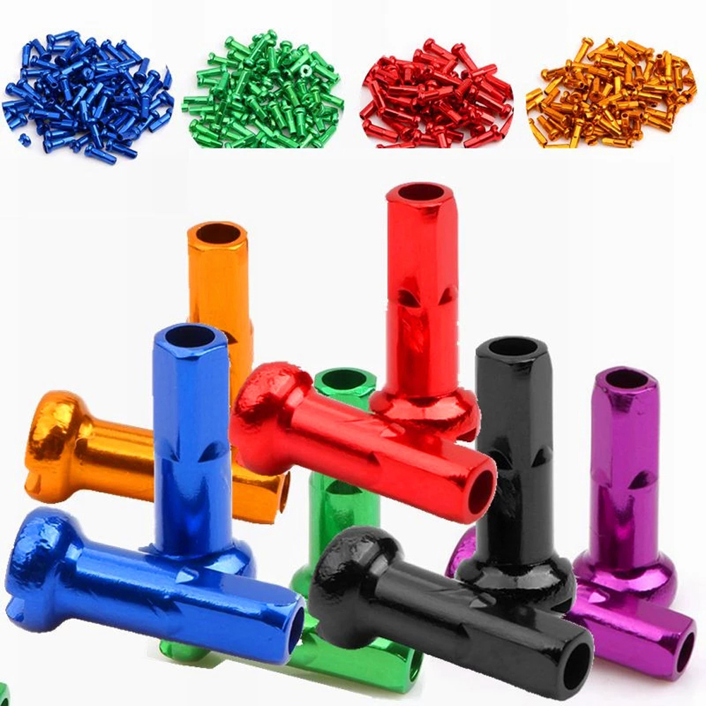 Bicycle Accessories Lightweight Anodized Aluminum Alloy 14mm Mountain Bike Spoke Cap Bicycle Spoke Nipples Cycling Spokes Nipples Bike Wheel