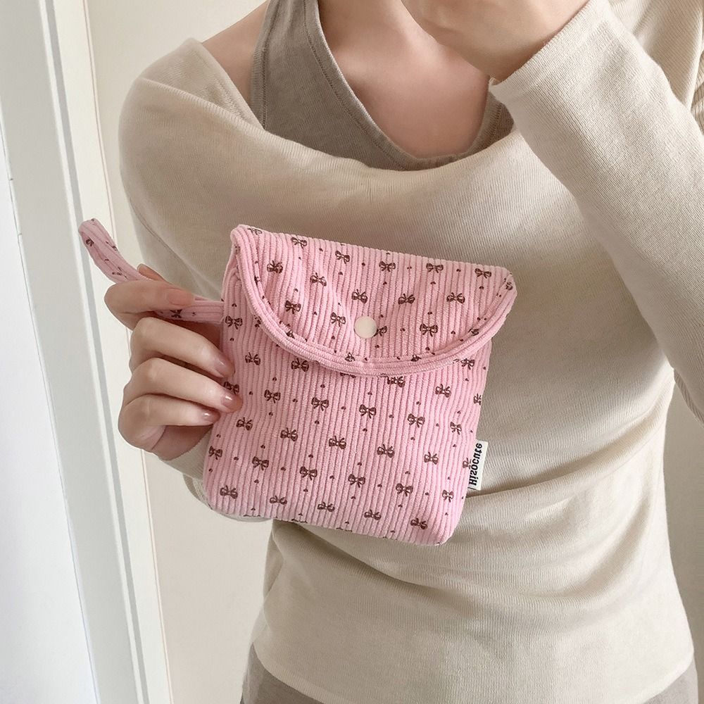 Creative Large Capacity Sanitary Napkin Storage Bag Purse Portable Floral Makeup Bag Small Item Bag Mini Cosmetic Bag Girls