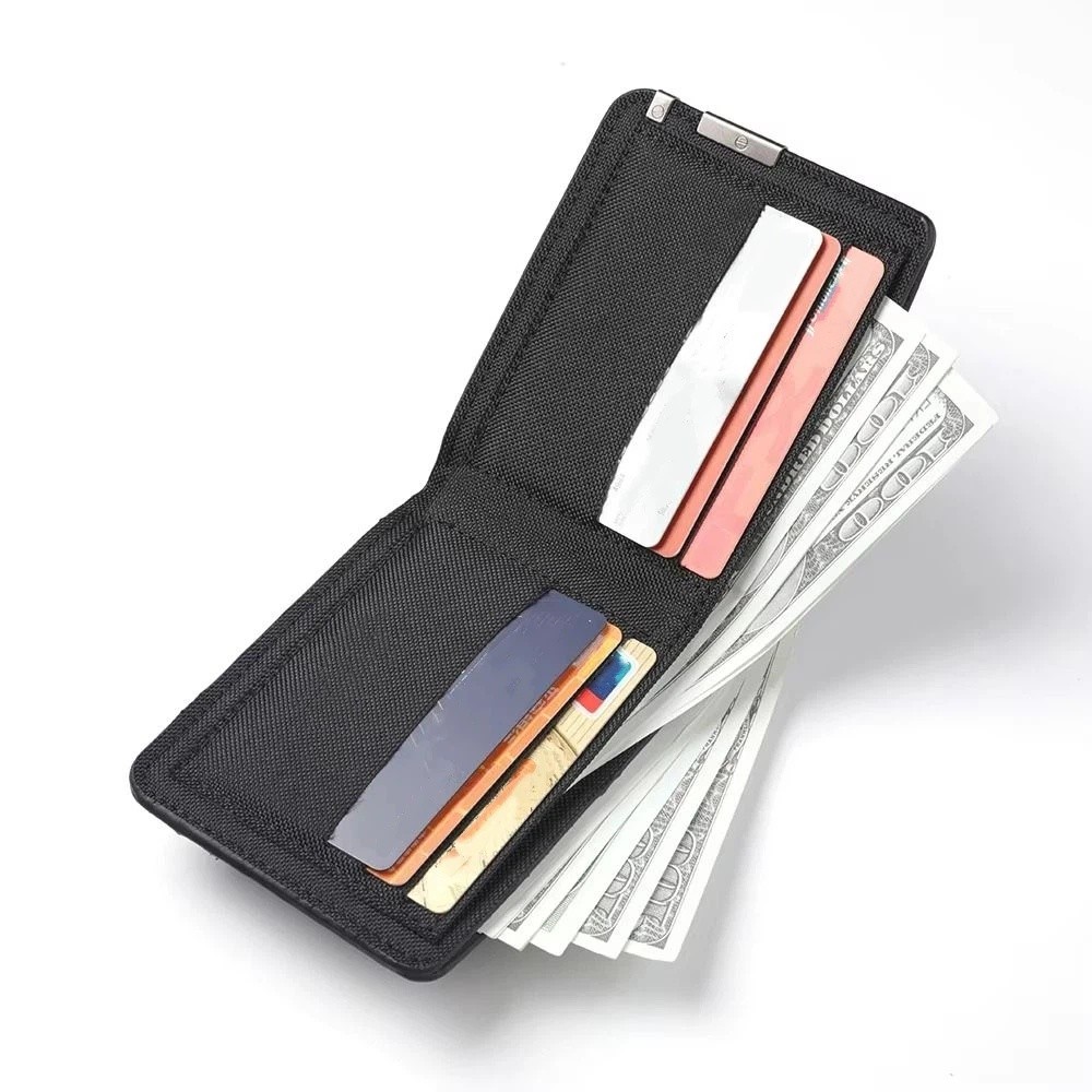 Minimalist Retro Canvas Short Wallet Compact Solid Color Men's Slim Fit Wallet Multi-Card Lightweight Ultra Thin Wallet Daily Use