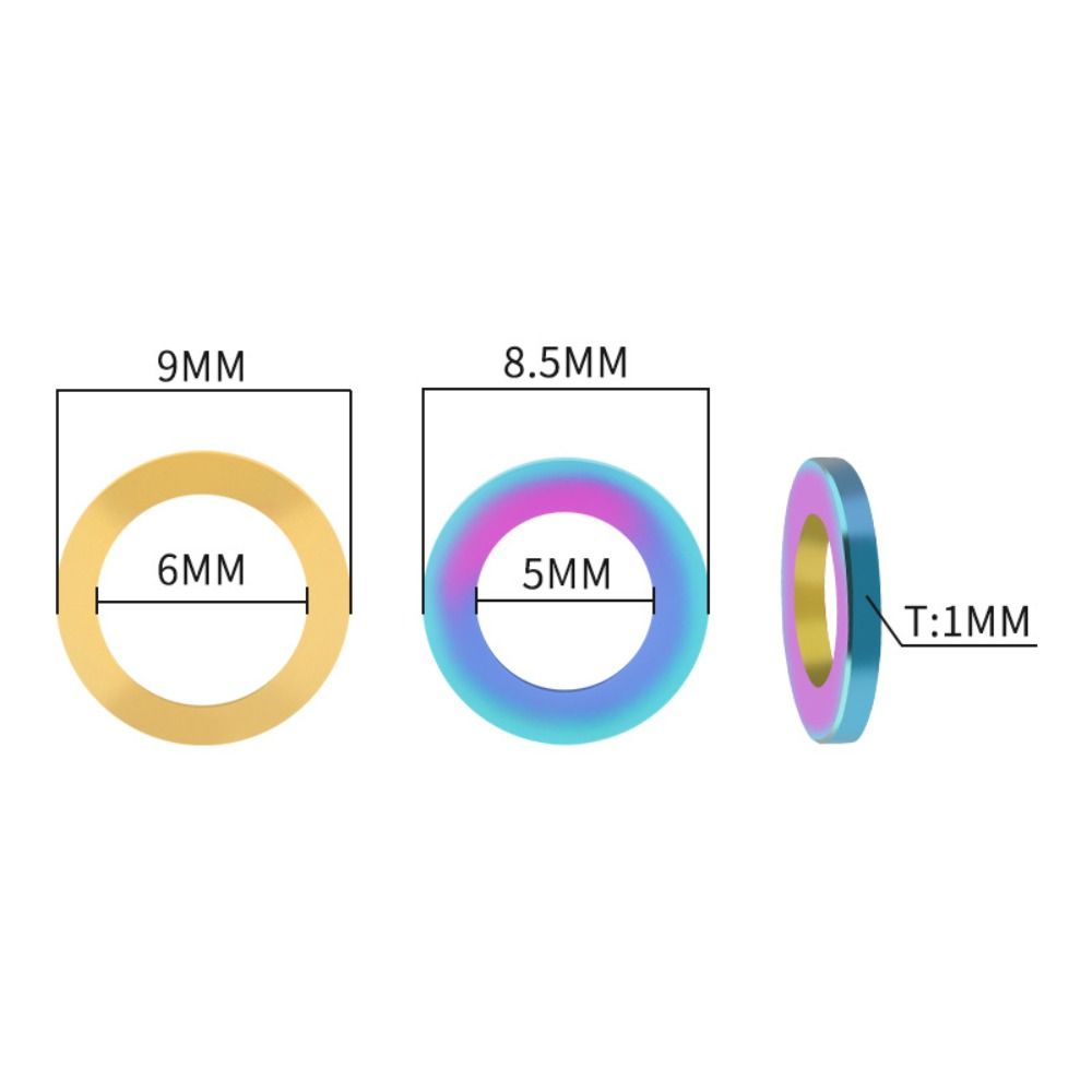 Bike Repair M5/M6 Bike Brake Flat Washer Titanium Alloy Universal Bike Bolts Gasket Durable Anodizing Process Bicycle Spacer Pads Disc Brake