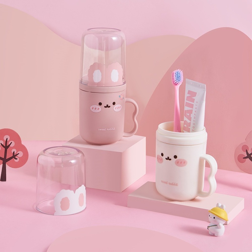 Durable Cartoon Toothbrush Storage Box Plastic Portable Wash Cup Compact Tooth Cup Children