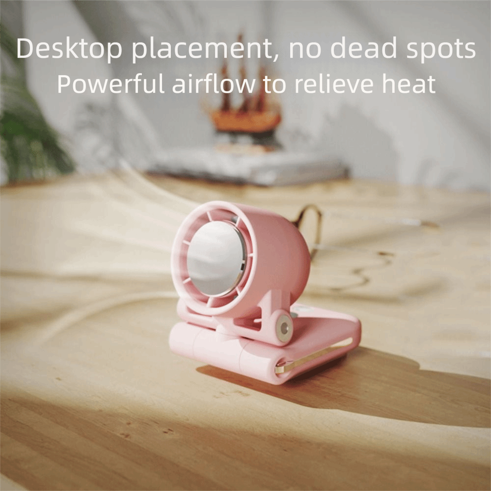 Cooling Fan High-speed Handheld Fan Double Shaft LCD Display Rechargeable Fan Power Bank Hundred Gear Personal Fan Desktop Use