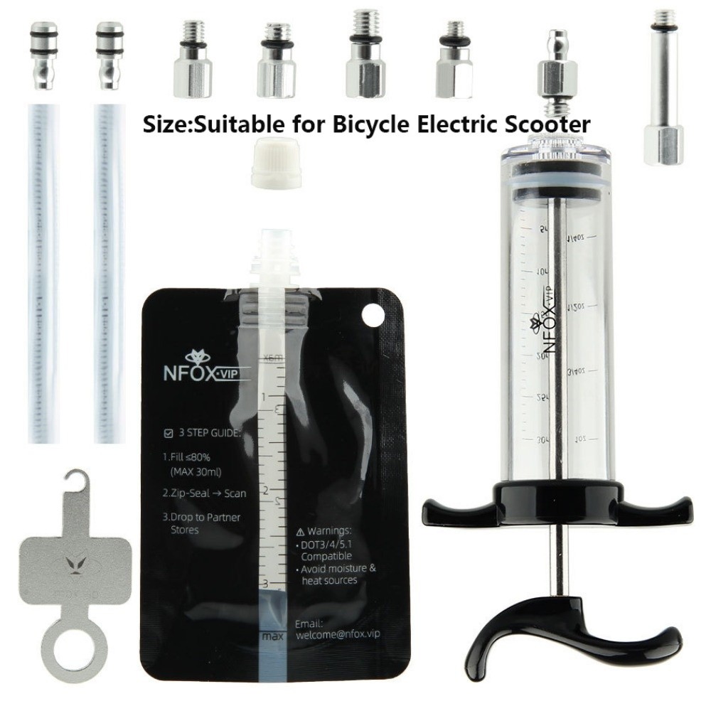 14Pcs/set High Quality Multistyles Oil Change Tool Set Aluminum Alloy&Plastic Accessories Oil Injection Funnel Joint Exhaust Tools Suitable for Bicycle Electric Scooter